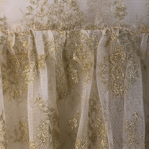 Guess Kids M (10-12) Gold Lace Button Top Shirt - Picture 4 of 6